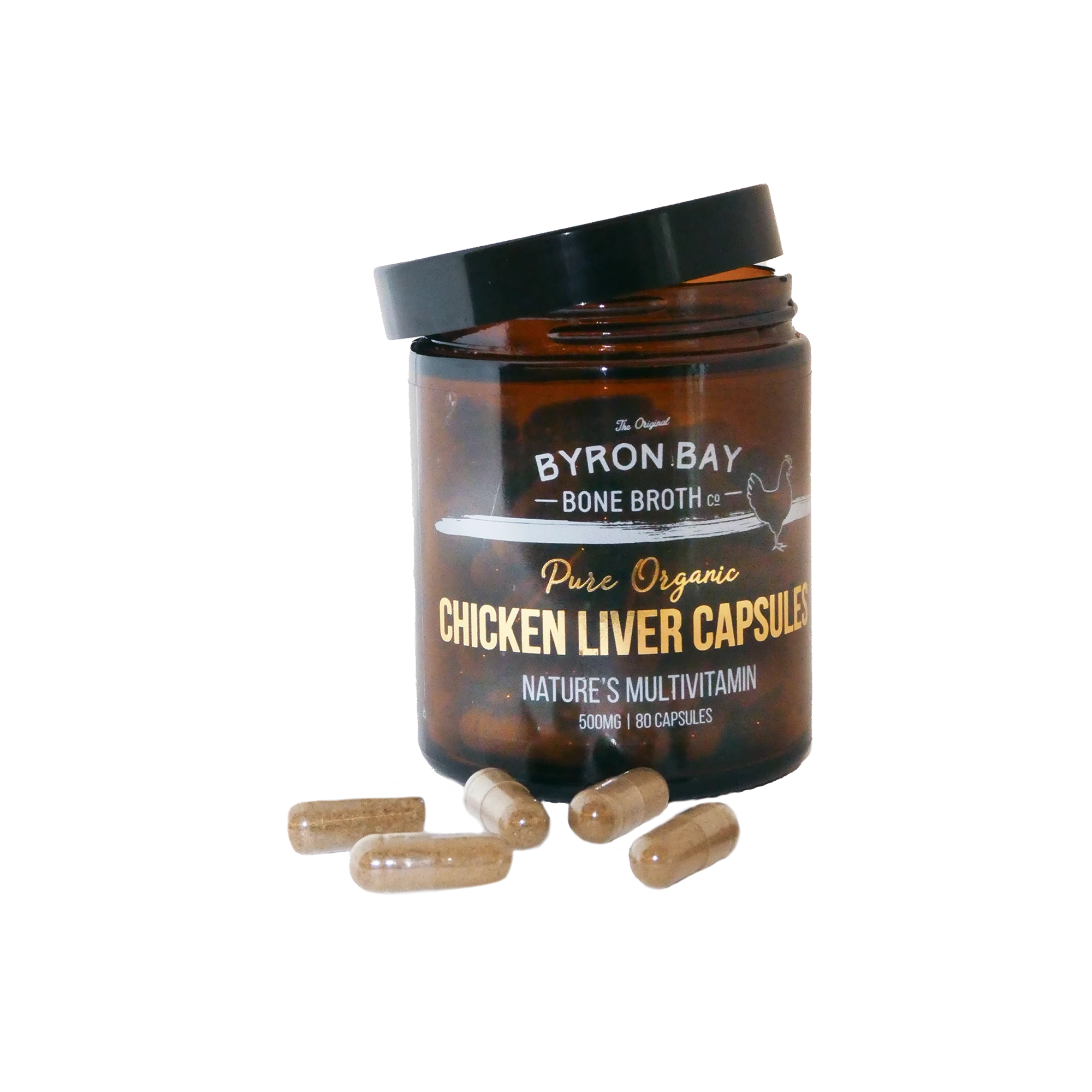 Organic Chicken Liver Capsules - 500mg Jar